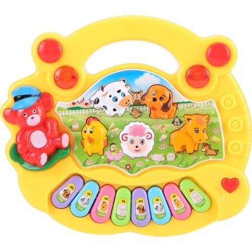 Baby Kids Musical Animal Farm Piano Toys Early Educational Toys For Children Gift 2 Colors Developmental Music Toy