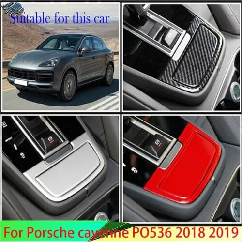 For Porsche cayenne PO536 2018 2019 Car Accessories Center Console Cigarette Lighter Panel Cover Frame Bezel Garnish Molding