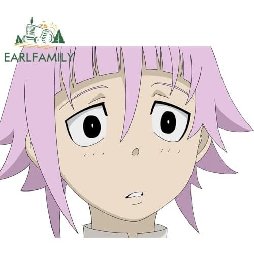 EARLFAMILY 13cm x 9.8cm for Soul Eater Funny Car Stickers Camper Decal Air Conditioner Trunk Creativite Sunscreen Vinyl Car Wrap