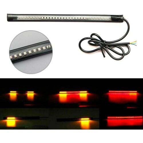 Flexible LED Car Motorcycle Light Bar Strip Tail Turn Signal Tail Rear Brake Stop Bulb Lamp Brake Light Daytime Running Light
