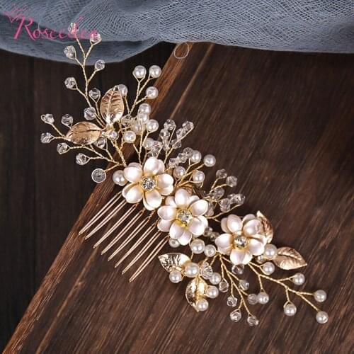 New Design Gold Silver Color Handmade Wedding Hair Combs Hot Sale Bridal Headpiece Hair Accessories RE4250