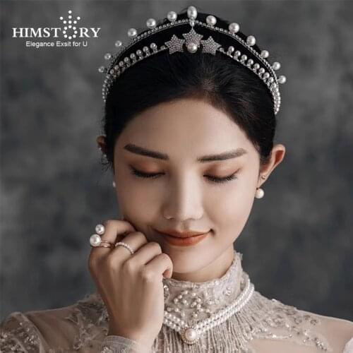 HIMSTORY Sweet Star Princess Crown Rhinestone Tiara Bridal wedding Headdress Princee Hair Accessories Birthday Engagement Gift