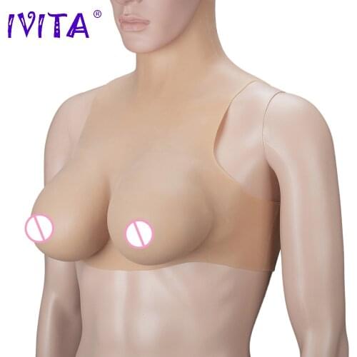 IVITA 2200g Realistic Silicone Breast Forms Fake Boobs For Crossdresser Shemale Fake Breasts Drag Queen Transgender Tits Silicon
