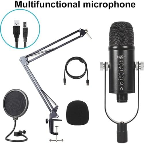 Metal Mic BM-86 USB Port Condenser Microphone for Laptop Phone Cardioid Studio Recording Vocals Voice Over YouTube Live Webcast