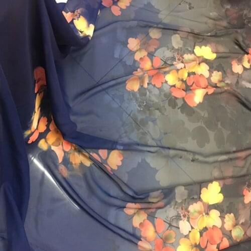 Soft 30D ombre flower position Printed Chiffon Fabric thin flowing Silky Scarf Cosplay Dress Skirt Clothing Fabric