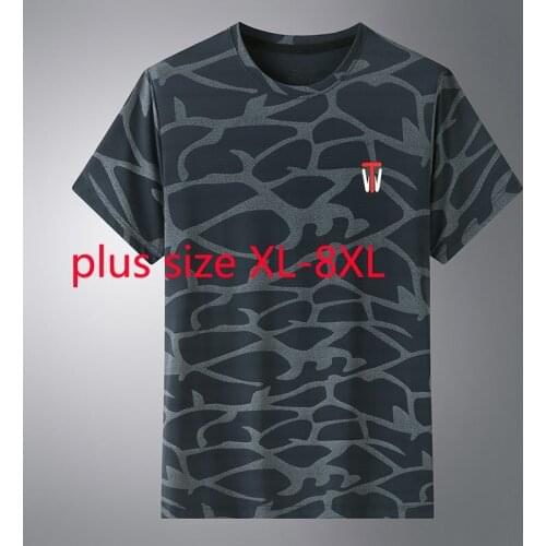 New Arrival Fashion Casual Short Sleeve Super Large Thin Running T Shirt Plus Size XL 2XL 3XL 4XL 5XL 6XL 7XL 8XL