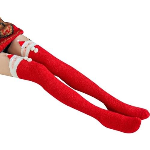 Christmas Socks Wholesale Warm Winter Socks Cartoon Knee High Cozy Socks for Women