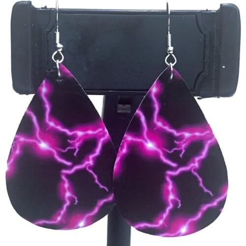 Flame Earrings Wholesale Faux leather Teardrop Earrings Pu Earrings Wholesale We Are Now In Stock