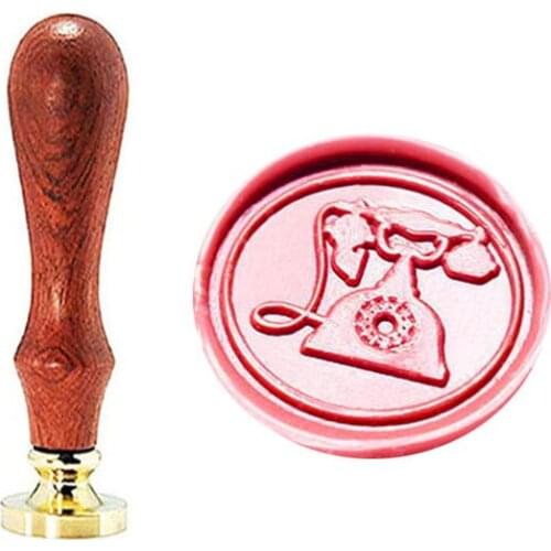 Old-fashioned Telephone on the Leaves Wax Seal Stamp Wedding Invitations Gift Set Kit