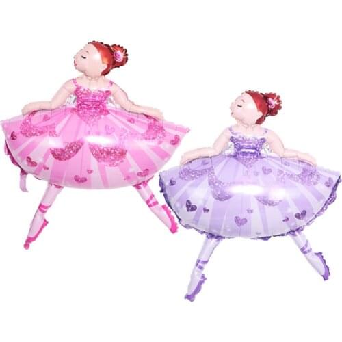 Cartoon girl balloon ballet girl aluminum film balloon dancing girl balloon birthday party swan dance event layout balloon