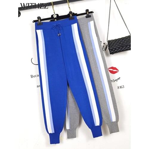 WITHZZ Women Spring Autumn Comfortable High Waist Trousers Loose Female Sports Casual Harem Pants