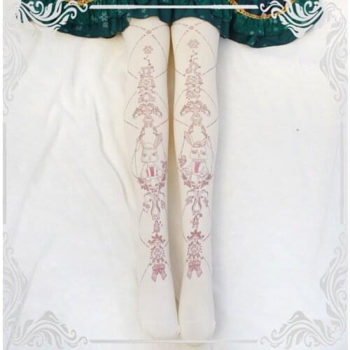 Japanese Sen female line sweet Lolita stockings can Ailuolita soft sister rabbit printing girl dress bottoming socks