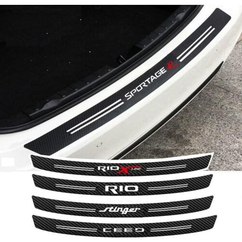 Car Rear Bumper Protection Carbon Fiber Sticker Auto Accessories For Kia Rio Xline Sportage R Stinger Venga Ceed Morning Picanto