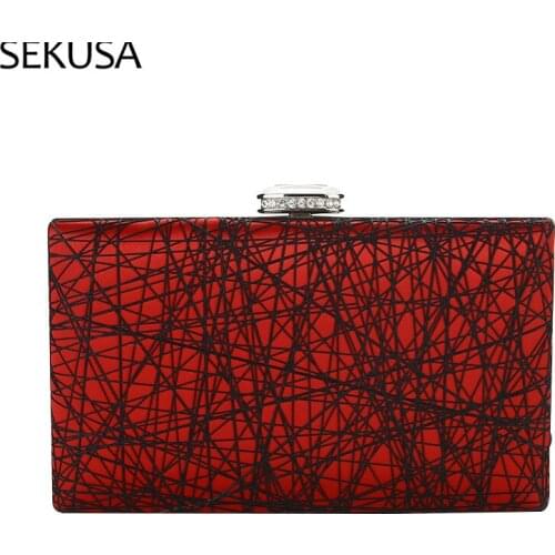 Red Color Stripped Fashion Lady Evening Bags Diamonds Flap Brand Design Velvet Small Day Clutch Shoulder Handbags