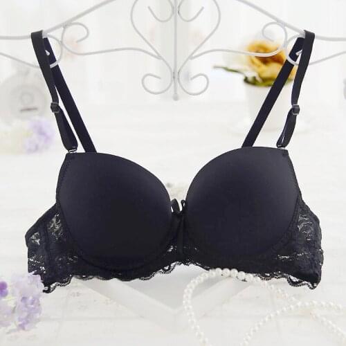 Support small chest push up bra sexy Everyday women Bra underwire gather breast sexy bra lace side top chest women push up bra