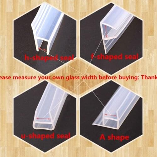 1 Meter A F U h shape silicone rubber shower room door window glass seal strip weatherstrip for 6 to 12 mm glass