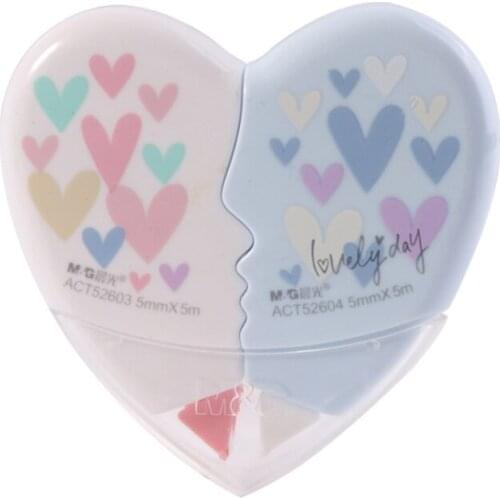 10m Kawaii Love Heart Correction Tape Creative Cute Stationery Office School Supplies Corrector Novel Correction Tape Random