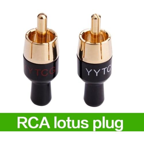 10pcs RCA Male Plug Connector Gold-Plated Hifi Jack Speaker Audio Cable 4mm RCA Audio Converter Copper Soldering Wire Adapters