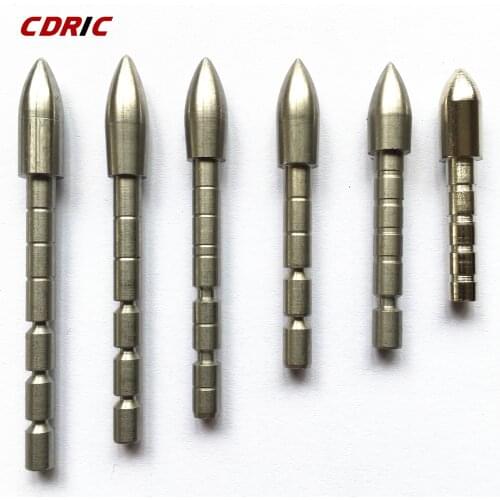 12pcs 70 80 90 100 110 120 Grain Stainless Steel Bullet Point Tip For ID 4.2 mm carbon Arrow Shaft Archery Bow Hunting