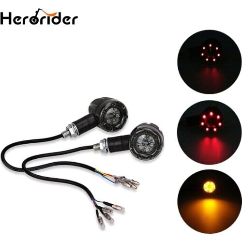 2PCS Motorcycle Brake Lights Turn Signal Indicators Light Brake Motorcycle LED Turn Signal Stop Lights For Harley Chrome Scooter