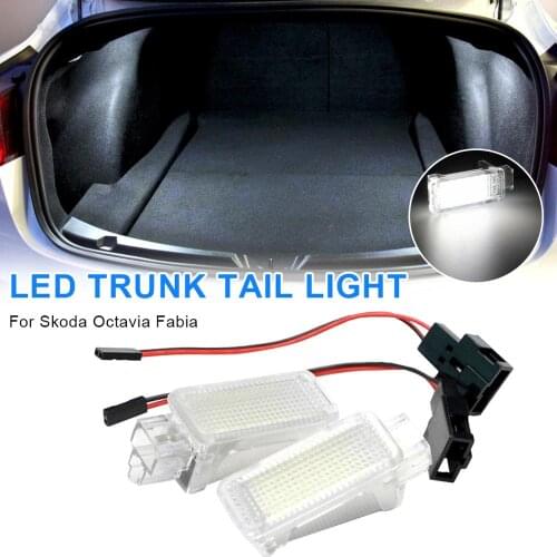 2pcs LED Luggage Trunk Lamp Interior Dome Light Fit for Skoda Octavia Fabia Superb Roomster Kodiaq Yeti