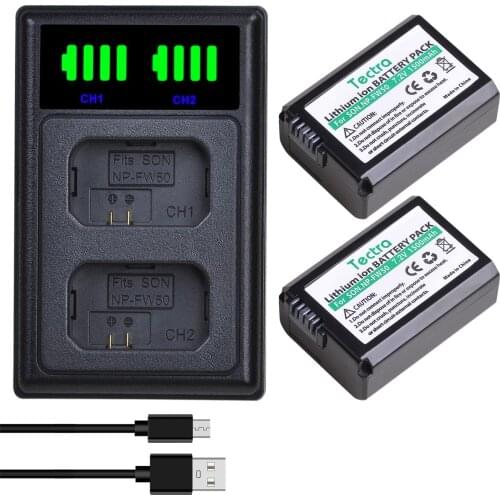 FOR SONY NP-FW50 NP FW50 Camera Batteries+LCD USB Dual Charger for Sony Alpha a6500 a6300 a6000 a5000 a3000 NEX-3 a7R a7S NEX-7