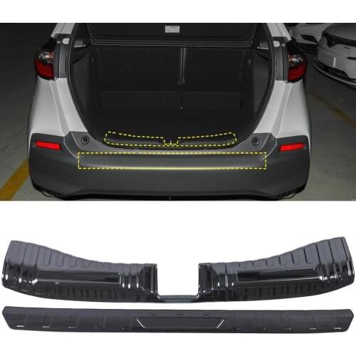 Car Accessories for Honda Fit Jazz GR 2020 2021 Stainless Steel Inner & Outer Rear Bumper Protector Guard Plate Cover Trim 2pcs