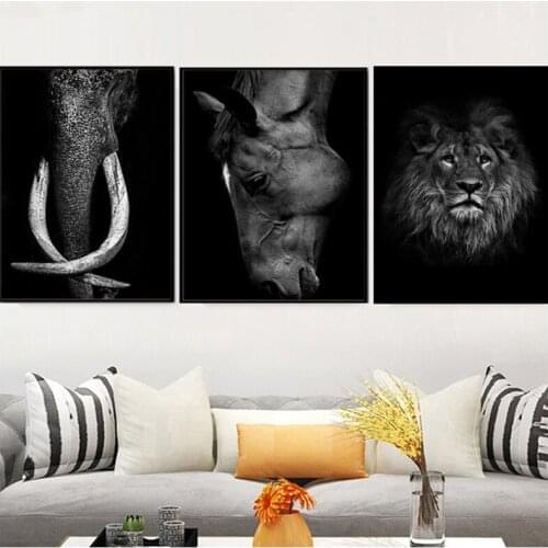 Large Wild Lion Ferocious Beast full square round drill diamond Embroidery mosaic Triptych diy diamond painting AnimalsZP-502