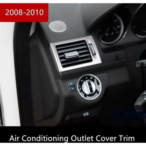 Center Console Air Conditioning Outlet Frame Cover Trim For Mercedes Benz C Class W204 180 200 260 2008-2010 Stainless Steel