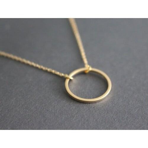 10 Hollow Simple Dainty Geometric circle shape pendant Necklace Open Outline eternity circle round necklace jewelry woman gift