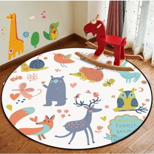 Baby Round Play Mats Kids Crawling Carpet Floor Rug Baby Bedding Rabbit Blanket Cotton Game Pad Children Room Decoration