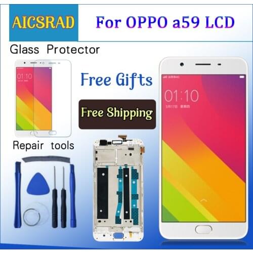 For OPPO F1s A59 A1601 5.5" LCD Display Touch Screen Digitizer Assembly Replacement Parts + Tools For OPPO F1 S LCDs