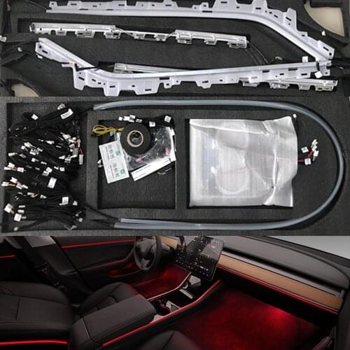 For Tesla Model3 model 3 2019 2020 inter car Ambient Light 64 colors decorative lamp touch control tweeter ambient light