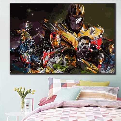 Canvas Painting Marvel The Avengers Art Iron Man Thor Hulk Posters and Prints Wall Art Picture for Living Room Home Decoration