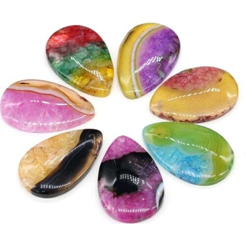 Natural Stone Pendant Water Drop Pendant for Women Jewelry Accessories Making Necklace Reiki Healing Gift Size 30x45 mm