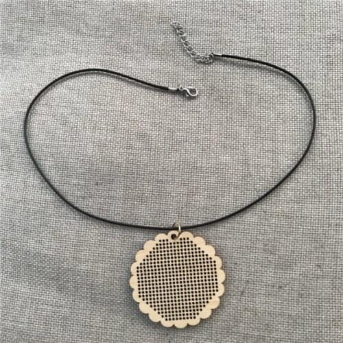 Mini Lace Hexagon Wooden Cross stitch Chips DIY Gift Wooden Chip Pendant Handmade Chip Counted Cross Stitch Wood Chips