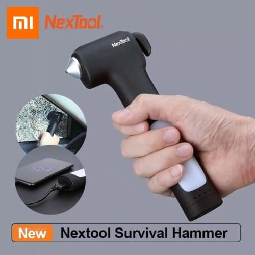 NexTool Multifunctional Survival Hammer Car Window Breaker USB Recharging Power Bank Car-Emergency Lamp Survival-Tool FromYoupin