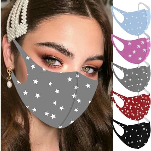 Fashion Star Print Washable Reusable Mouth Face Windproof Face Mask for face with adult Protection mask Halloween cosplay