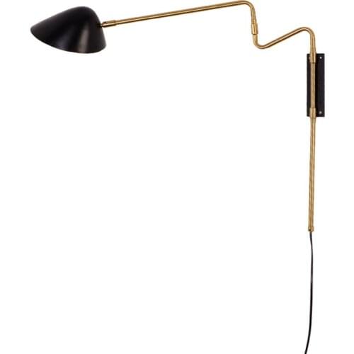 Nordic long rocker wall lamps modern living room bedroom study designer luxury rotating black gold wall sconces lights lighting
