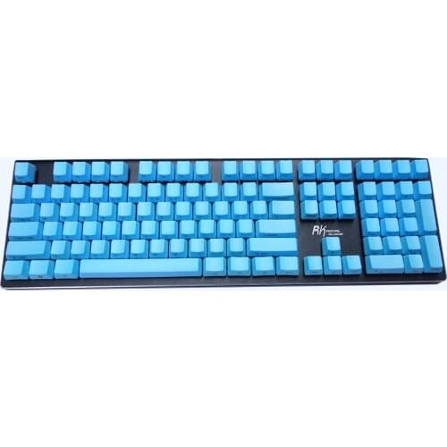 OEM Blue Thick PBT Keycaps ANSI Layout Top Print Side Print Blank for Cherry MX Switches of Mechanical Keyboard
