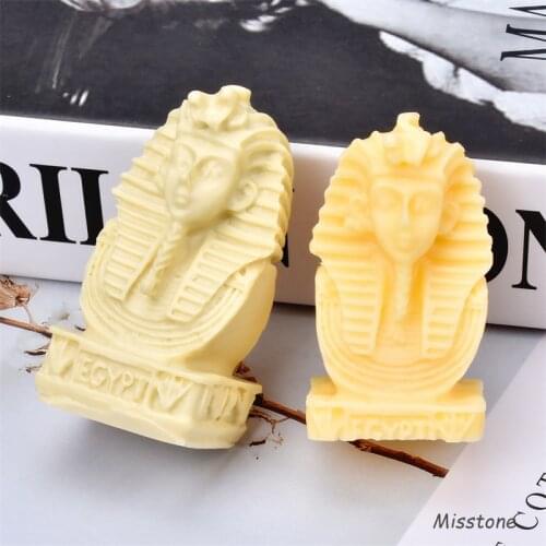 Pyramids Egypt Cleopatra Queen Silicone Candle Mold Royal Figurine Resin Crafts Egyptian Pharaoh DIY plaster
