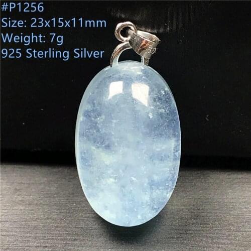 Natural Blue Aquamarine Pendant For Women Lady Crystal Water Drop 36x23x11mm Beads Natural Stone Necklace Pendant Jewelry AAAAA
