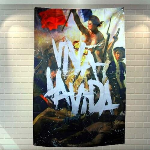 Hanging Painting Waterproof Cloth Polyester Fabric Flags Heavy Metal Rock Band Posters Banners Music Studio Wall Decoration B3