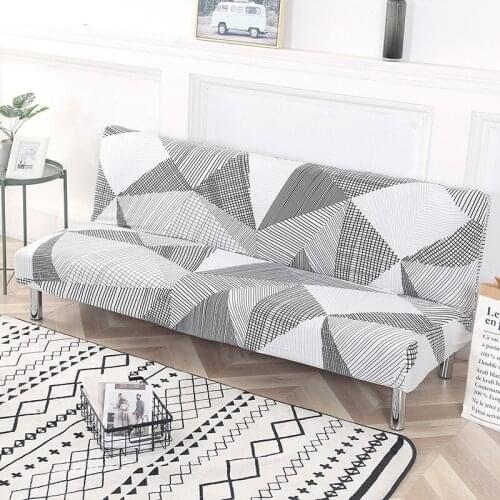 Printed Sofa Bed Cover Universal Size Armless Sofa Bed Covers Tight Wrap Slip-resistant Elastic Stretch Furniture Slipcovers