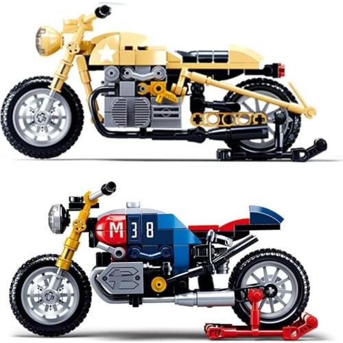 Speed Champions Motorbike Blocks Super Motorcycle Building Model Race Bricks Kids Toy Moto MOC Motocross Technique City Vehicle
