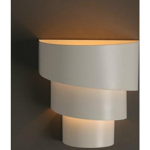 Modern Spiral Iron Art Wall Lamps for Living Room Bedroom Beside Lamp Bathroom Decor White Black Lamp Shade LED Indoor Lighting