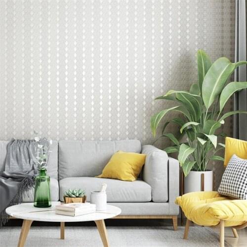Beibehang Household high-end modern minimalist non-woven fabric Nordic lattice stripes plain wallpaper living room bedroom обои