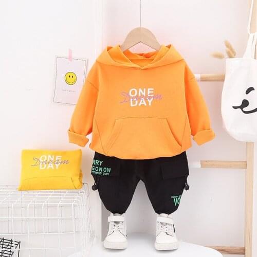 Spring Autumn Toddler Active Clothing Suit Children Boy Girls Letters Hoodies Causal Pants 2Pcs/set Kids Clothes Baby Tracksuits