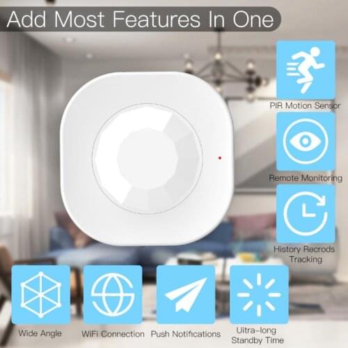 4 pcs Smart wall/ceiling-mounted Infrared Alarm Detector PIR Motion Sensor WiFi remote push Tuya APP on-site LED flashing alarm