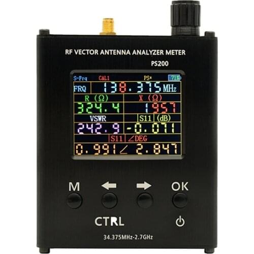 PS200 RF Vector Antenna Analyzer SWR Meter 34.375MHZ-2.7GHz For Resistance Impedance SWR S11 PS200 Replace N1201SA